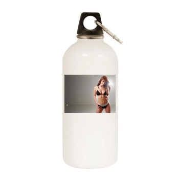 Amy Nuttall White Water Bottle With Carabiner