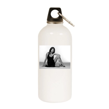 Anna Friel White Water Bottle With Carabiner