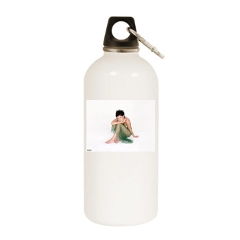 Anna Friel White Water Bottle With Carabiner