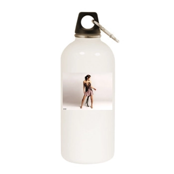 Anna Friel White Water Bottle With Carabiner