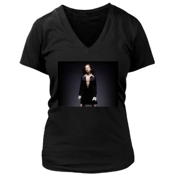 Anna Friel Women's Deep V-Neck TShirt