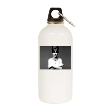 Anna Friel White Water Bottle With Carabiner