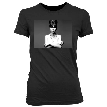 Anna Friel Women's Junior Cut Crewneck T-Shirt