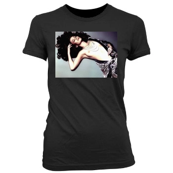 Anna Friel Women's Junior Cut Crewneck T-Shirt