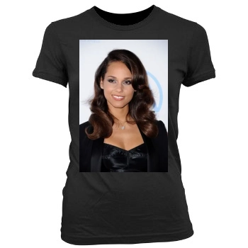 Alicia Keys Women's Junior Cut Crewneck T-Shirt