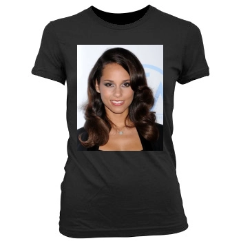 Alicia Keys Women's Junior Cut Crewneck T-Shirt