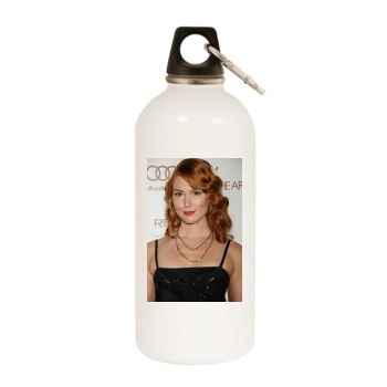 Alicia Witt White Water Bottle With Carabiner