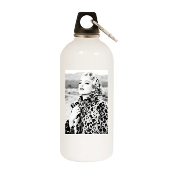 Amber Heard White Water Bottle With Carabiner