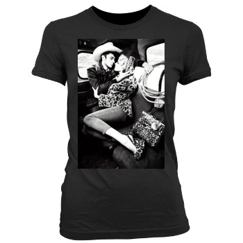 Amber Heard Women's Junior Cut Crewneck T-Shirt