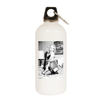 Amber Heard White Water Bottle With Carabiner