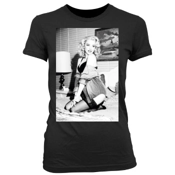 Amber Heard Women's Junior Cut Crewneck T-Shirt