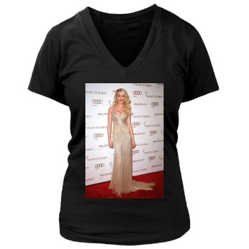 Amber Heard Women's Deep V-Neck TShirt