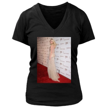 Amber Heard Women's Deep V-Neck TShirt