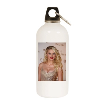 Amber Heard White Water Bottle With Carabiner