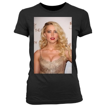 Amber Heard Women's Junior Cut Crewneck T-Shirt