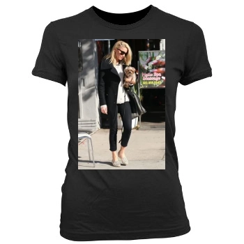 Amber Heard Women's Junior Cut Crewneck T-Shirt