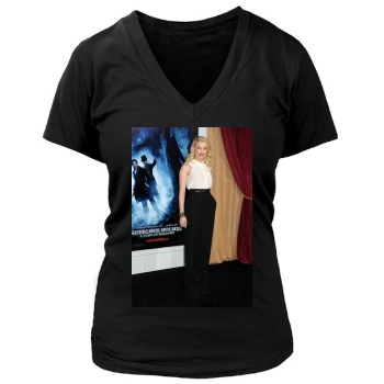 Amber Heard Women's Deep V-Neck TShirt