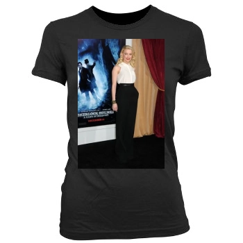 Amber Heard Women's Junior Cut Crewneck T-Shirt