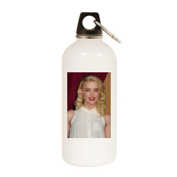 Amber Heard White Water Bottle With Carabiner