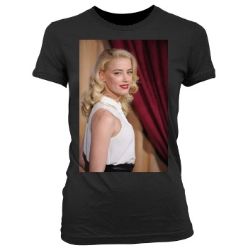 Amber Heard Women's Junior Cut Crewneck T-Shirt