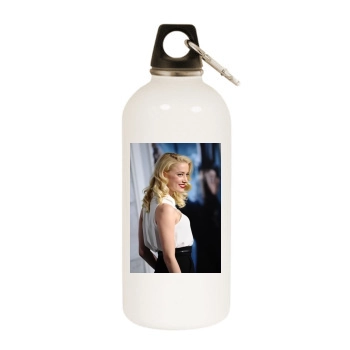 Amber Heard White Water Bottle With Carabiner