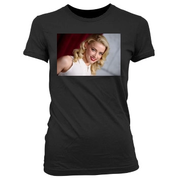 Amber Heard Women's Junior Cut Crewneck T-Shirt