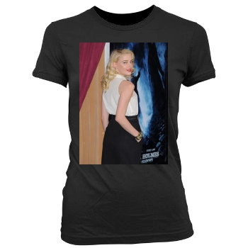 Amber Heard Women's Junior Cut Crewneck T-Shirt