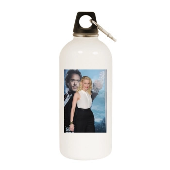 Amber Heard White Water Bottle With Carabiner