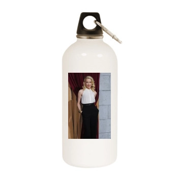 Amber Heard White Water Bottle With Carabiner