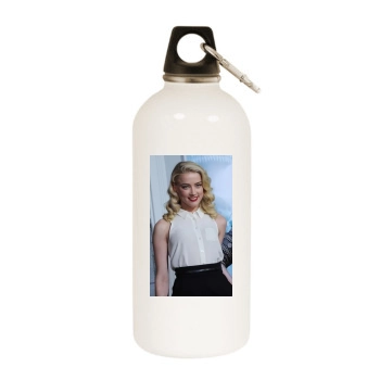 Amber Heard White Water Bottle With Carabiner