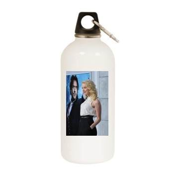 Amber Heard White Water Bottle With Carabiner