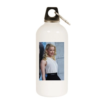 Amber Heard White Water Bottle With Carabiner