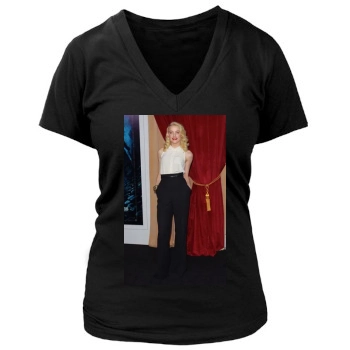 Amber Heard Women's Deep V-Neck TShirt