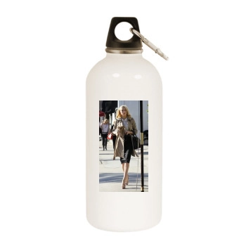 Amber Heard White Water Bottle With Carabiner