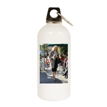 Amber Heard White Water Bottle With Carabiner