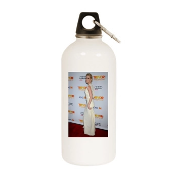 Amber Heard White Water Bottle With Carabiner