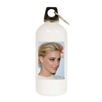 Amber Heard White Water Bottle With Carabiner