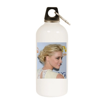 Amber Heard White Water Bottle With Carabiner