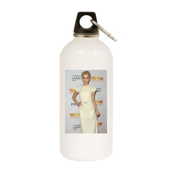 Amber Heard White Water Bottle With Carabiner