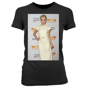 Amber Heard Women's Junior Cut Crewneck T-Shirt