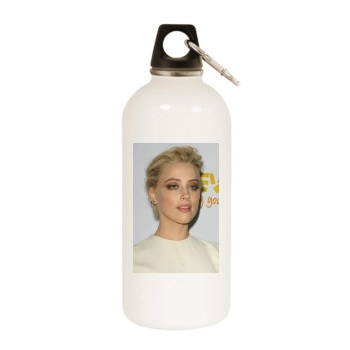 Amber Heard White Water Bottle With Carabiner