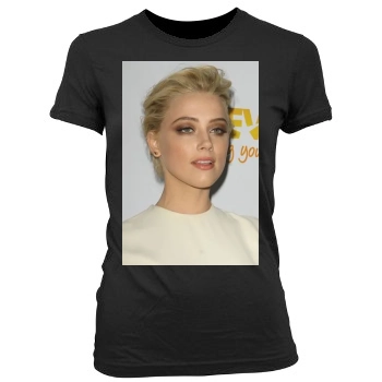 Amber Heard Women's Junior Cut Crewneck T-Shirt