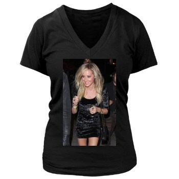 Ashley Tisdale Women's Deep V-Neck TShirt