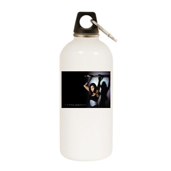 Famke Janssen White Water Bottle With Carabiner