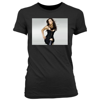 Famke Janssen Women's Junior Cut Crewneck T-Shirt