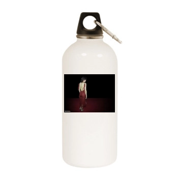 Famke Janssen White Water Bottle With Carabiner