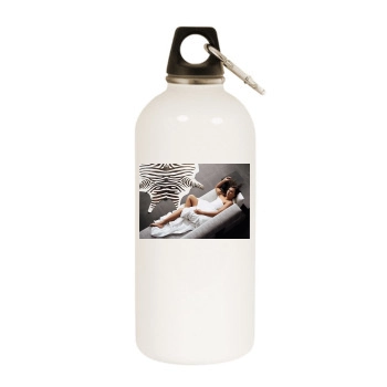 Franziska van Almsick White Water Bottle With Carabiner