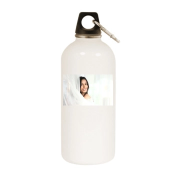 Freida Pinto White Water Bottle With Carabiner