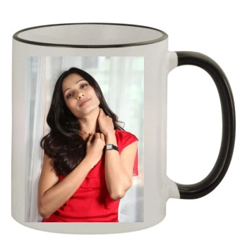 Freida Pinto 11oz Colored Rim & Handle Mug