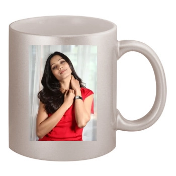 Freida Pinto 11oz Metallic Silver Mug